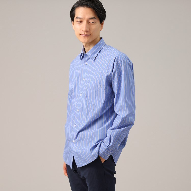 タケオキクチ(TAKEO KIKUCHI)の100／2ストライプ レギュラーカラーシャツ カジュアルシャツ