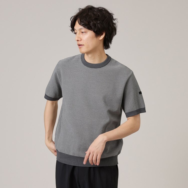 タケオキクチ(TAKEO KIKUCHI)の【Made in JAPAN】和紙 ボーダーニットTシャツ ニット/セーター