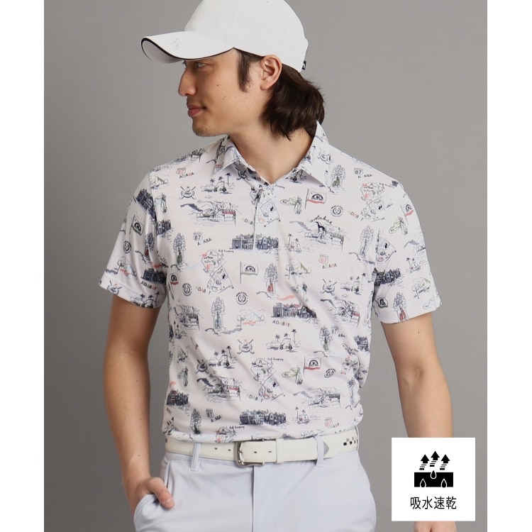 アダバット(メンズ)(adabat(Men))の【吸水速乾】リゾートゴルフデザイン 半袖ポロシャツ
