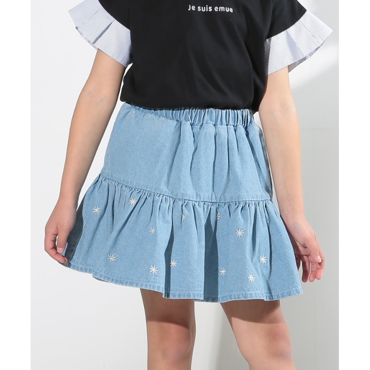シューラルー /キッズ(SHOO・LA・RUE/Kids)の【110-140cm】お花刺繍インナーパンツ付きスカート ミニスカート