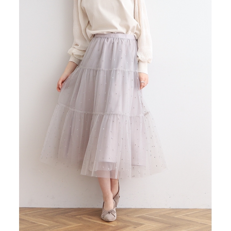 クチュールブローチ(Couture Brooch)のドットエンブロティアードスカート