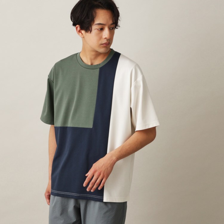ザ ショップ ティーケー（メンズ）(THE SHOP TK(Men))のポンチパネル半袖Tシャツ カットソー