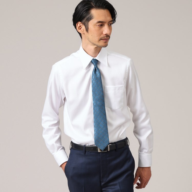 タケオキクチ(TAKEO KIKUCHI)の【Sサイズ～】ドビー ストライプ レギュラーカラー シャツ ドレスシャツ